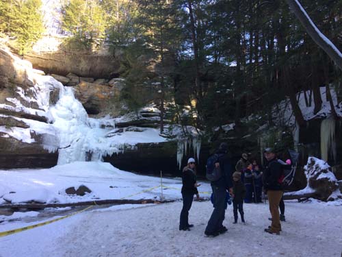 Winter Hike Old Man's Cave: at Cedar Falls